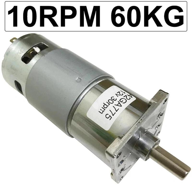 775 Gear Motor 12V 24V DC Reducer Speed Motor 10-600RPM PWM High Torque 25W 60KGF.CM