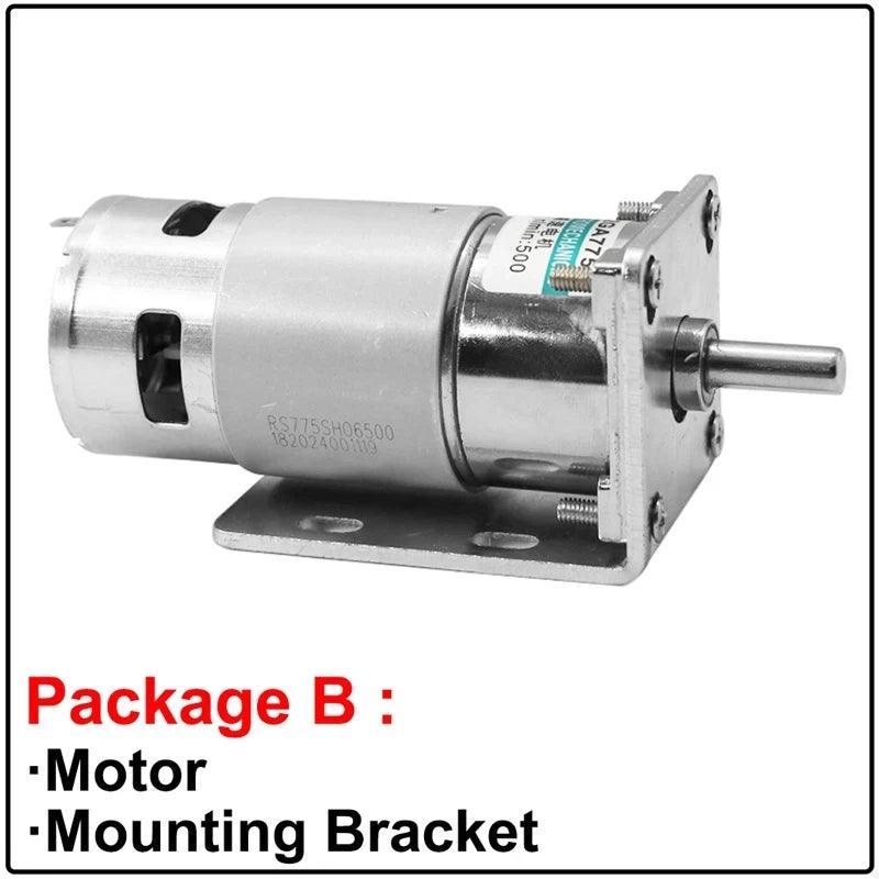 775 Gear Motor 12V 24V DC Reducer Speed Motor 10-600RPM PWM High Torque 25W 60KGF.CM