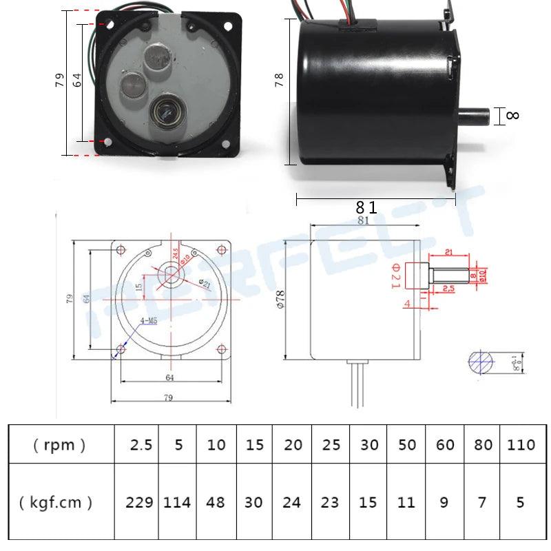 80KTYZ AC 60W Permanent Magnet Synchronous Motor 220V 5rpm -110rpm High Torque 137KG Slow Speed Machine Motor Small Engine,80ktyz