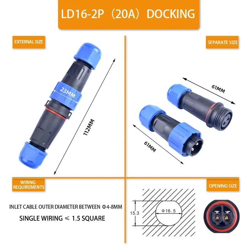 LD Series IP68 Waterproof Connector Male Plug & Female Socket 2/3/4/5/6/7/9 Pin Panel Mount Wire Cable Connector Aviation Plug - electrical center b2c