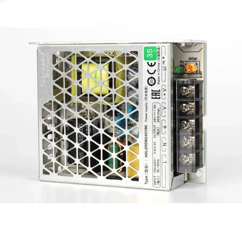 Schneider ABL2REM24 Power Supply, ABL2REM24015K, ABL2REM24020K, ABL2REM24045K, ABL2REM24065K, ABL2REM24085K, ABL2REM24100K, ABL2REM24150K, 24V DC Power Supply, Industrial Switching PSU, 35W-350W Power Supply, DIN Rail Power Supply, Schneider ABL2K Series, PLC Power Supply