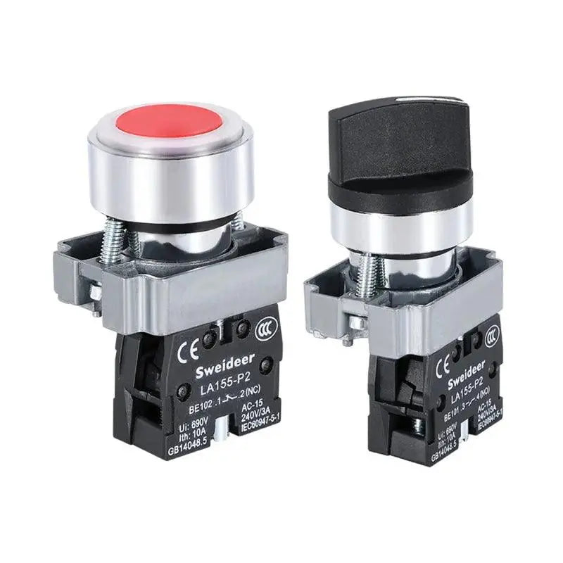 22mm Waterproof Buttons Switch START STOP  BA31/BA42 2/3 Way Emergency BD21/BD33 Momentary Latching Turn on Off  for Electric - electrical center b2c