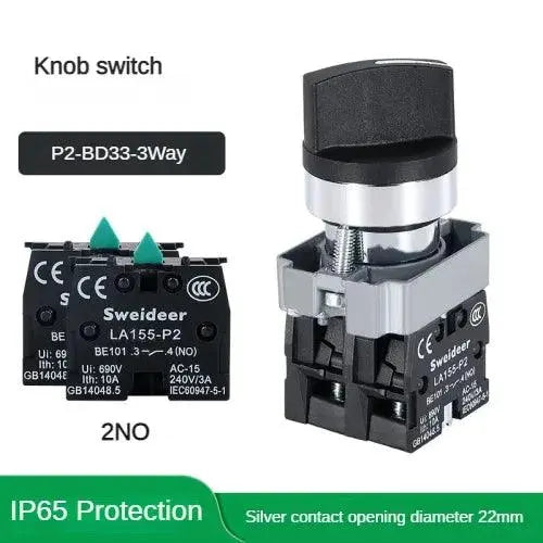 22mm Waterproof Buttons Switch START STOP  BA31/BA42 2/3 Way Emergency BD21/BD33 Momentary Latching Turn on Off  for Electric - electrical center b2c