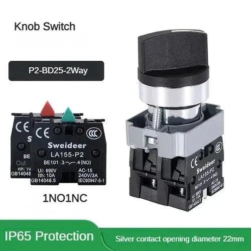 22mm Waterproof Buttons Switch START STOP  BA31/BA42 2/3 Way Emergency BD21/BD33 Momentary Latching Turn on Off  for Electric - electrical center b2c