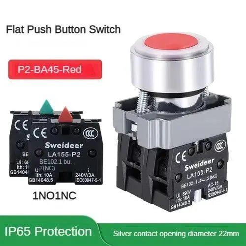 22mm Waterproof Buttons Switch START STOP  BA31/BA42 2/3 Way Emergency BD21/BD33 Momentary Latching Turn on Off  for Electric - electrical center b2c