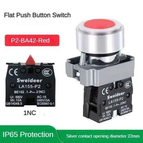 22mm Waterproof Buttons Switch START STOP  BA31/BA42 2/3 Way Emergency BD21/BD33 Momentary Latching Turn on Off  for Electric - electrical center b2c