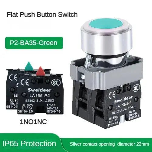 22mm Waterproof Buttons Switch START STOP  BA31/BA42 2/3 Way Emergency BD21/BD33 Momentary Latching Turn on Off  for Electric - electrical center b2c