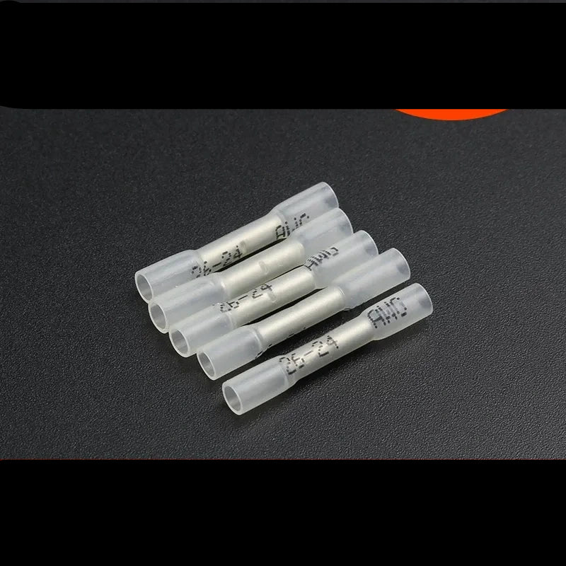 0.2-0.35mm heat shrink butt connector, waterproof wire splice terminal, BHT0.5 butt terminal 20pcs/lot,  AWG26-24 wire connector