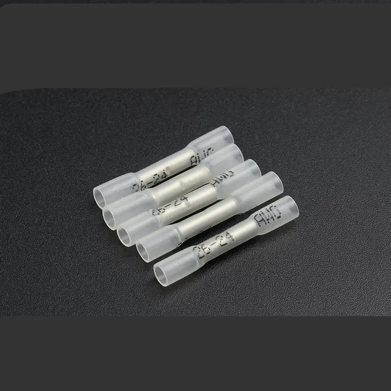 0.2-0.35mm heat shrink butt connector, waterproof wire splice terminal, BHT0.5 butt terminal 50pcs/lot,  AWG26-24 wire connector