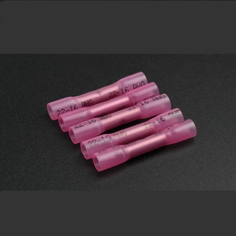 0.5-1mm heat shrink butt connector, waterproof wire splice terminal, BHT1.25 butt terminal 20pcs/lot,  AWG22-16 wire connector