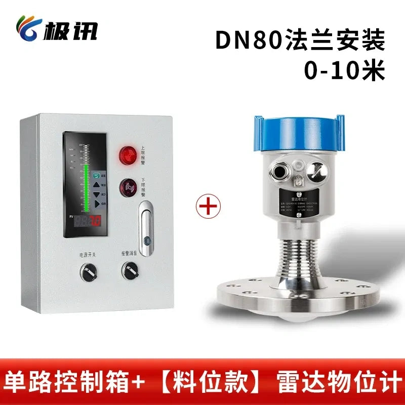 High Temperature Anti-Corrosion Radar Level Transmitter DN80 Flange -40~500???, Corrosive Chemical Liquid Level Meter, radar level with control box