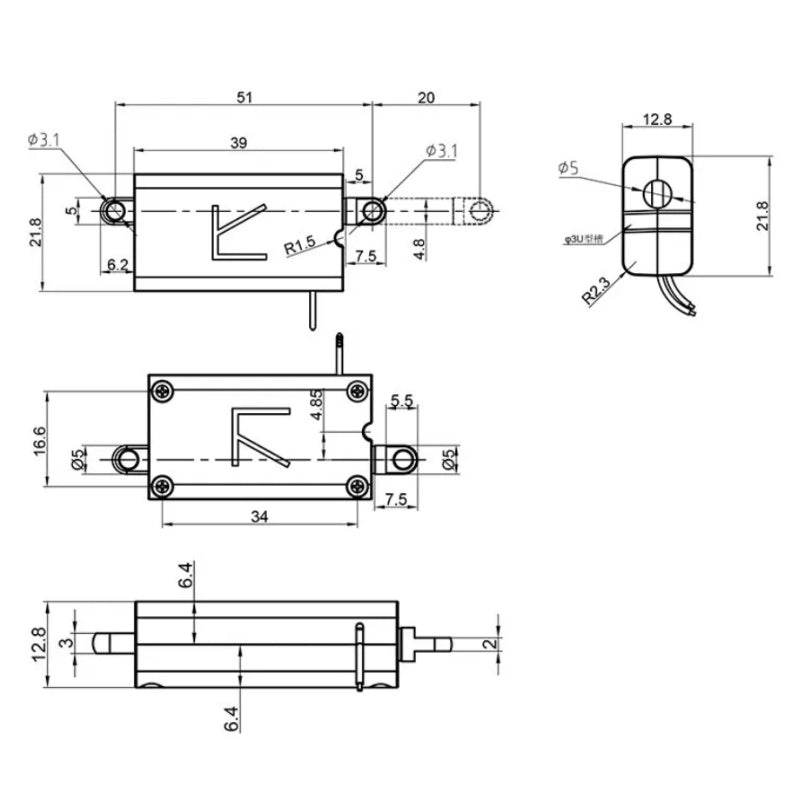 5V L-Type Mini Electric Linear Actuator