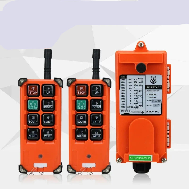 F21-E1B remote control, industrial wireless remote, Telecrane remote, crane remote control,36v E-card plug-in remote control switch,2 Transmitter + 1 Receiver industrial lifting remote, gantry crane remote, truck tail lift remote, construction machinery remote