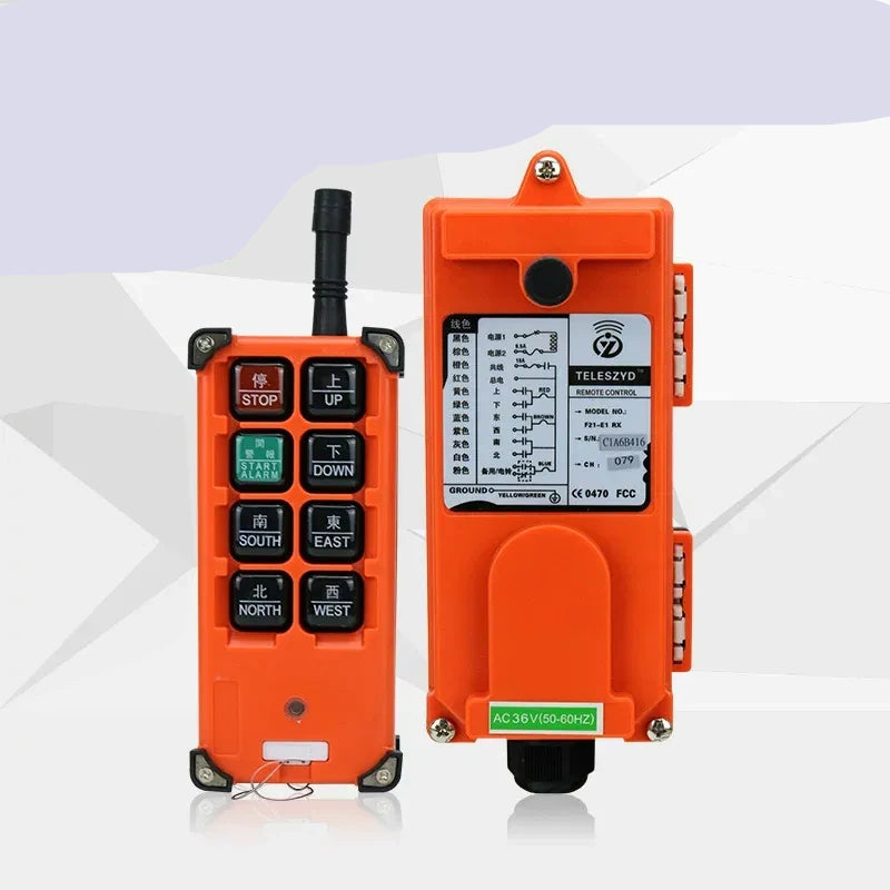 F21-E1B remote control, industrial wireless remote, Telecrane remote, crane remote control,380v E-card plug-in remote control switch,1 Transmitter + 1 Receiver industrial lifting remote, gantry crane remote, truck tail lift remote, construction machinery remote