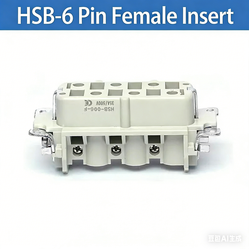 Rectangular Heavy Duty Connector HSB-4/6/12 Pin 35A High Current Waterproof Aviation Plug & Socket