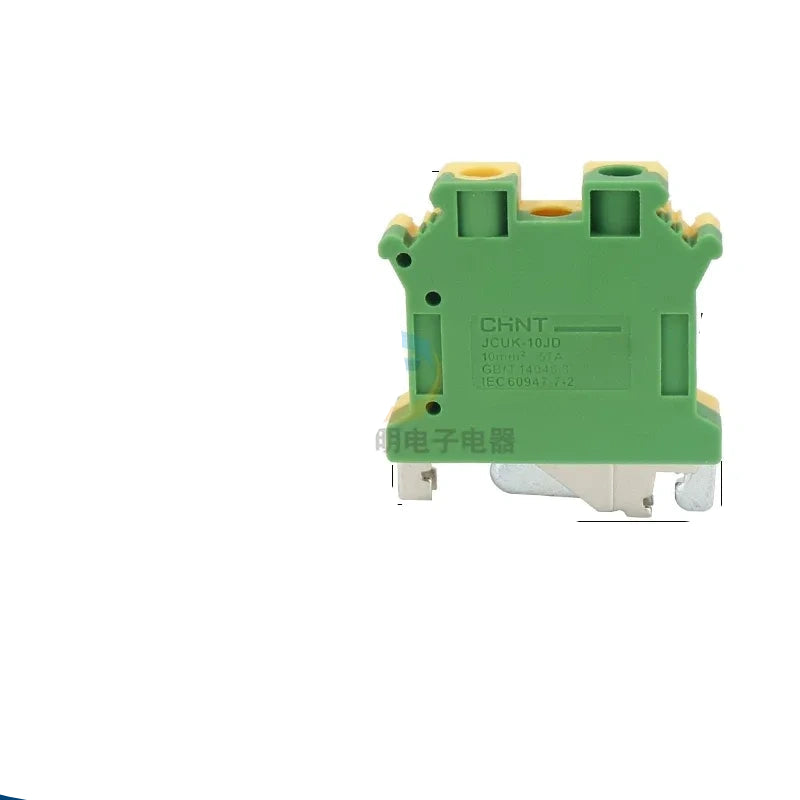 CHNT JCUK-10JD Terminal Block,DIN Rail Terminal ,Wire Connector 10mm² 57a Earth Terminal, Cabinet Wiring Accessory