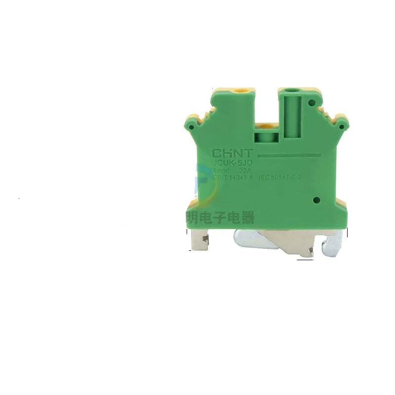 CHNT JCUK-5JD Terminal Block,DIN Rail Terminal ,Wire Connector 4mm² 32a Earth Terminal, Cabinet Wiring Accessory
