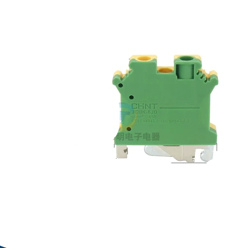 CHNT JCUK-6JD Terminal Block,DIN Rail Terminal ,Wire Connector 6mm² 41a Earth Terminal, Cabinet Wiring Accessory