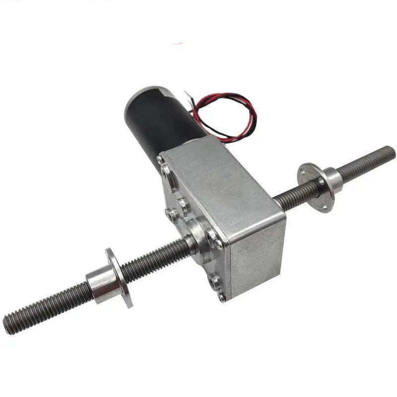 M8 Double Threaded Shafts 12V 24V DC Worm Gear Motor With Flange Low Speed 12-470RPM Reversible And Adjustable Speed Self Lock - electrical center b2c