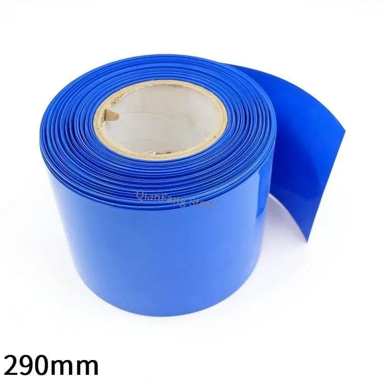 PVC Heat Shrink Tube 290mm Width Blue Shrinkable Cable Sleeve Sheath Pack Cover for 18650 Lithium Battery Film Wrap - electrical center b2c