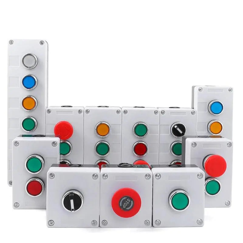 Push button switch control box emergency stop button indicating plastic electrical box spring hand-held self-starting waterproof - electrical center b2c