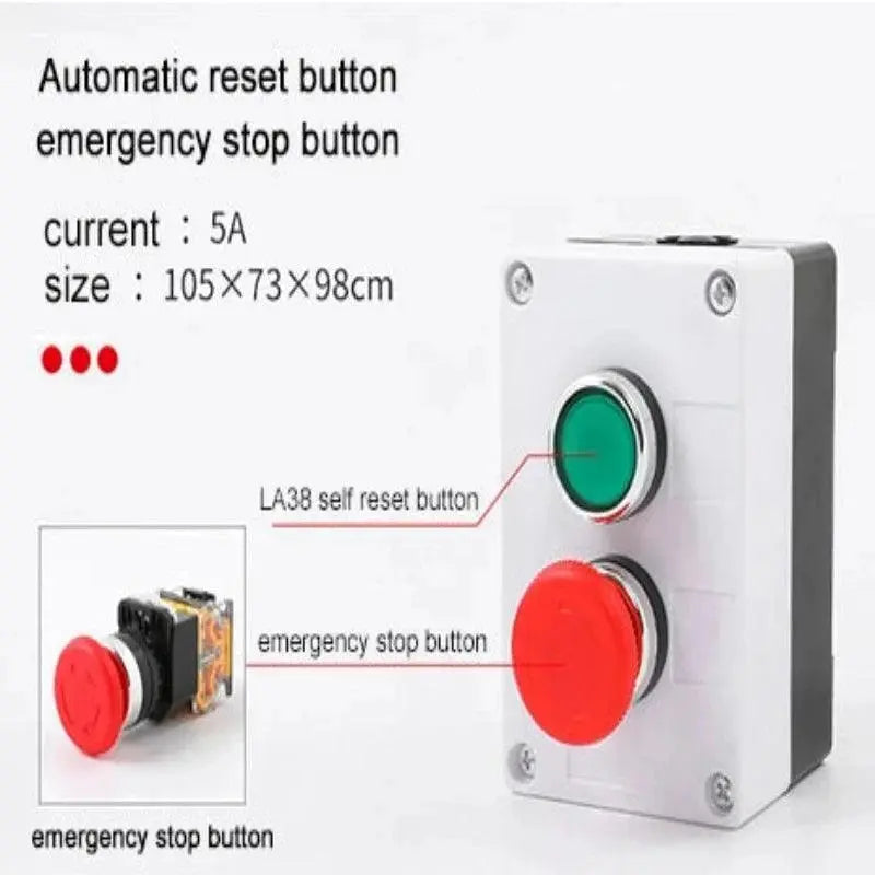 Push button switch control box emergency stop button indicating plastic electrical box spring hand-held self-starting waterproof - electrical center b2c