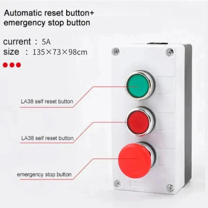 Push button switch control box emergency stop button indicating plastic electrical box spring hand-held self-starting waterproof - electrical center b2c