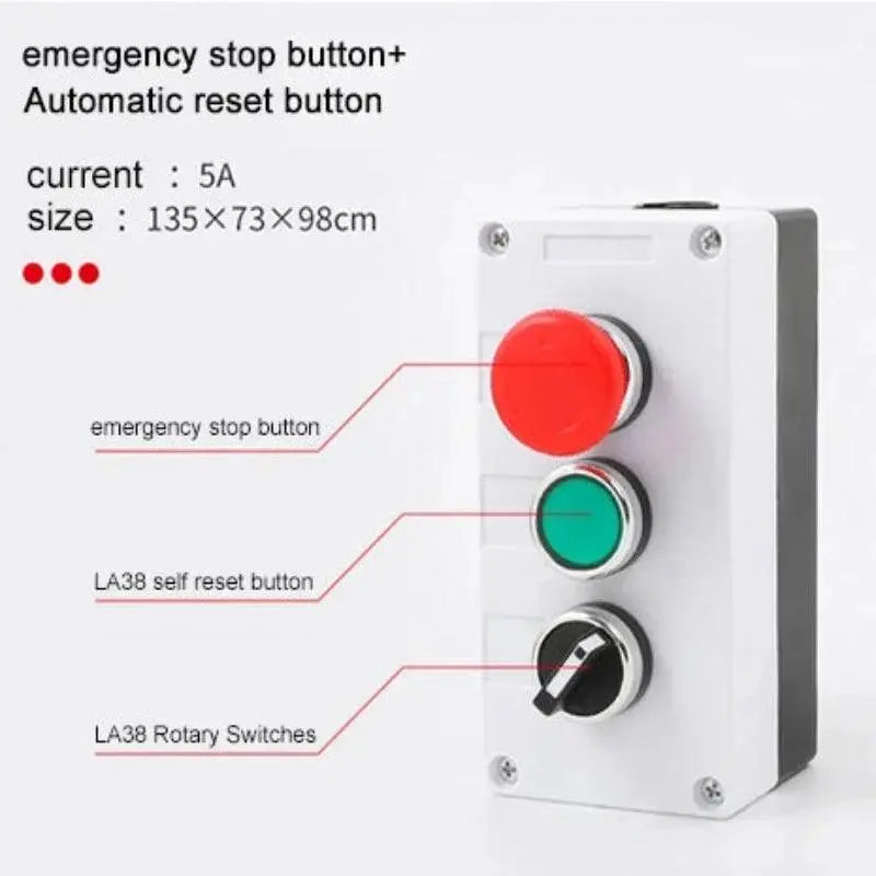 Push button switch control box emergency stop button indicating plastic electrical box spring hand-held self-starting waterproof - electrical center b2c