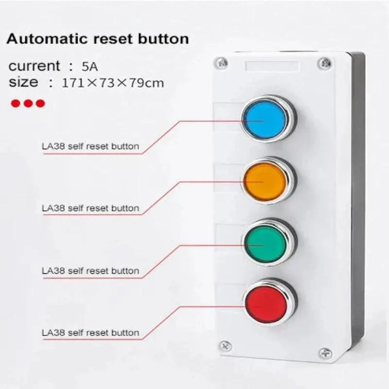 Push button switch control box emergency stop button indicating plastic electrical box spring hand-held self-starting waterproof - electrical center b2c