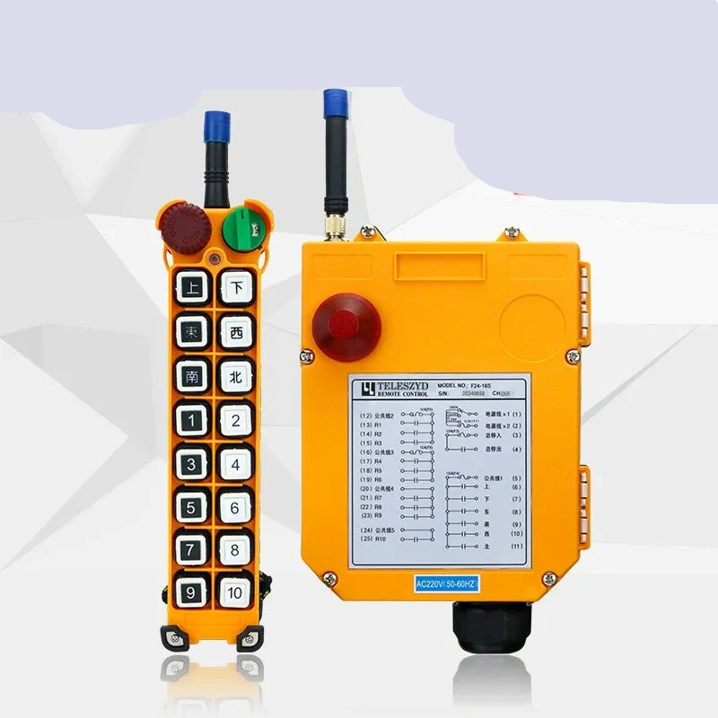 16 keys remote control, crane remote, industrial remote, 24v 1 Transmitter+1 Receiver wireless hoist remote, F24-16S remote,
F24-16S industrial wireless remote control, 16 button crane radio remote, hydraulic cylinder remote controller, 