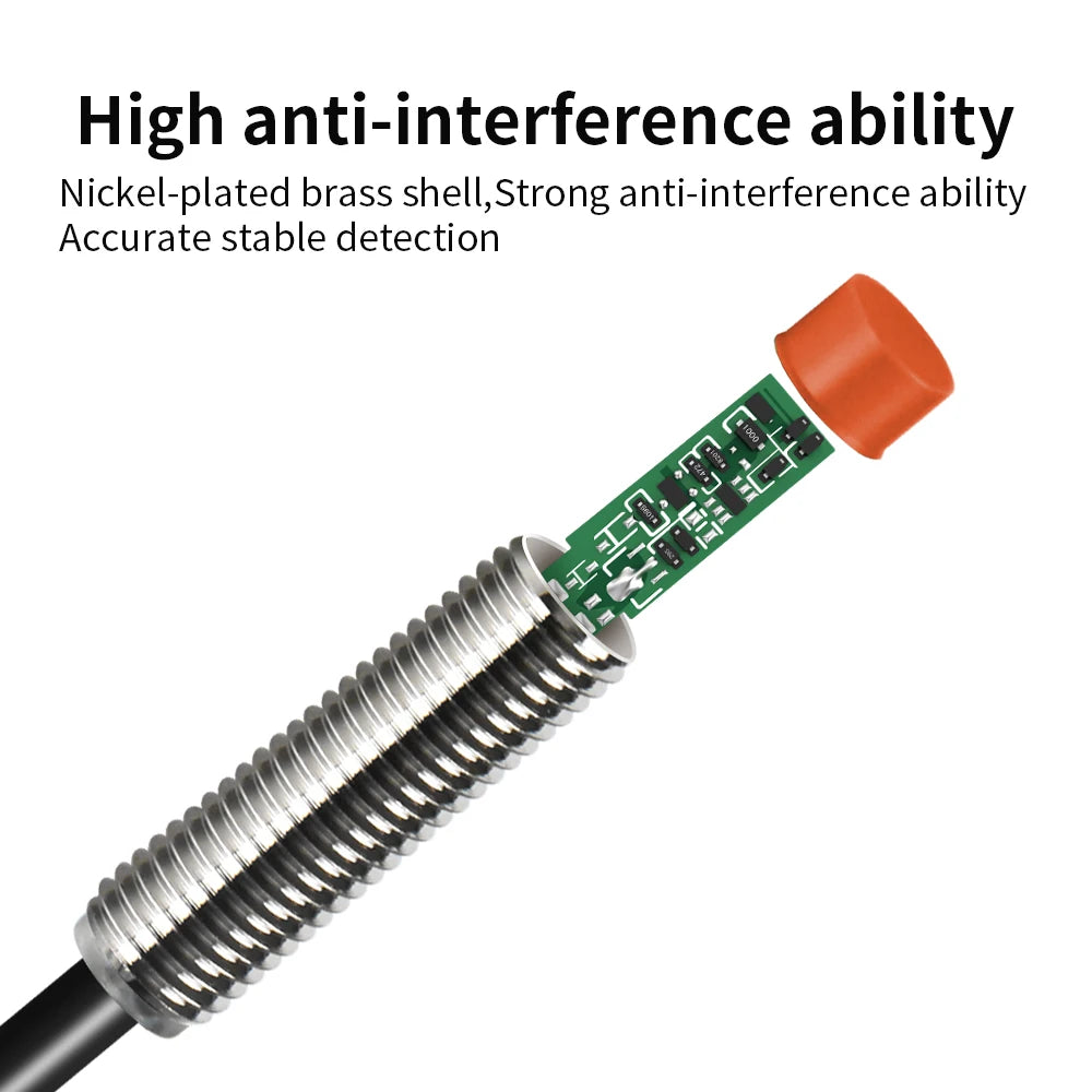 GTRIC M8 Inductive Proximity Sensor Switch 12-24V DC Short Type Flush PR08-1.5DN PR08-1.5DP NPN PNP 1.5mm Sensing Distance,Flush-Mount Shielded type 
