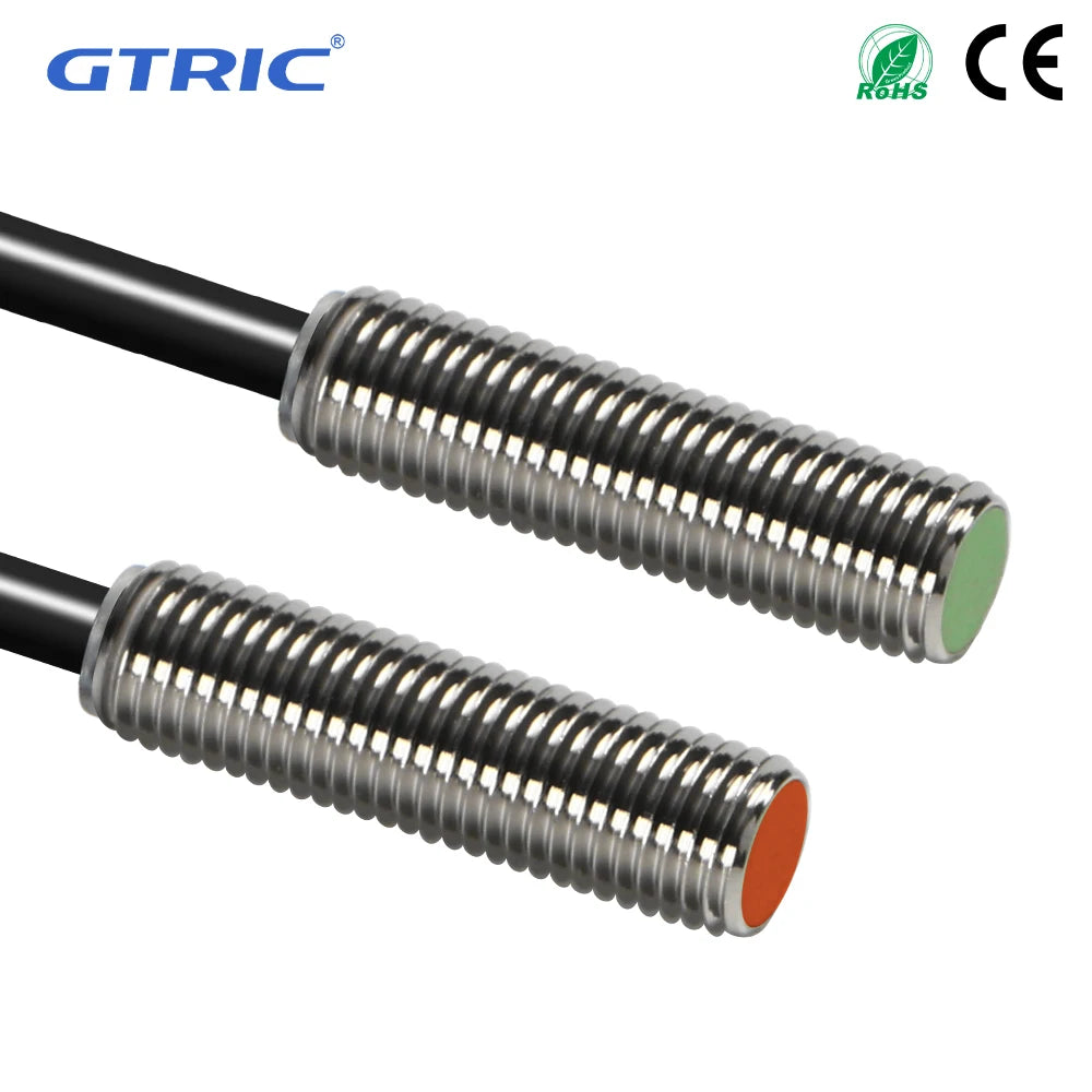 GTRIC M8 Inductive Proximity Sensor Switch 12-24V DC Short Type Flush PR08-1.5DN PR08-1.5DP NPN PNP 1.5mm Sensing Distance,Flush-Mount Shielded type 