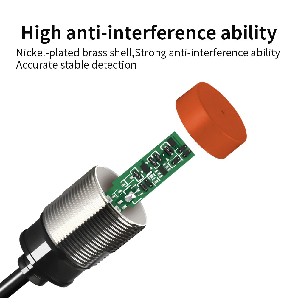 GTRIC M30 Inductive Proximity Sensor Switch PR30-10DN PR30-10DP Flush NPN PNP 12-24V DC IP67 Protection Metal Proximity Switch