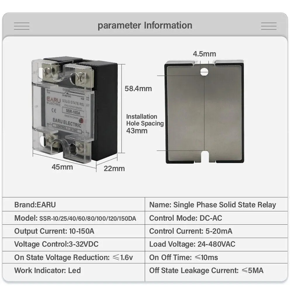 SSR-25DA SSR-40DA SSR SSR 10A 40A 60A 80A 100A Solid State Relay - electrical center b2c