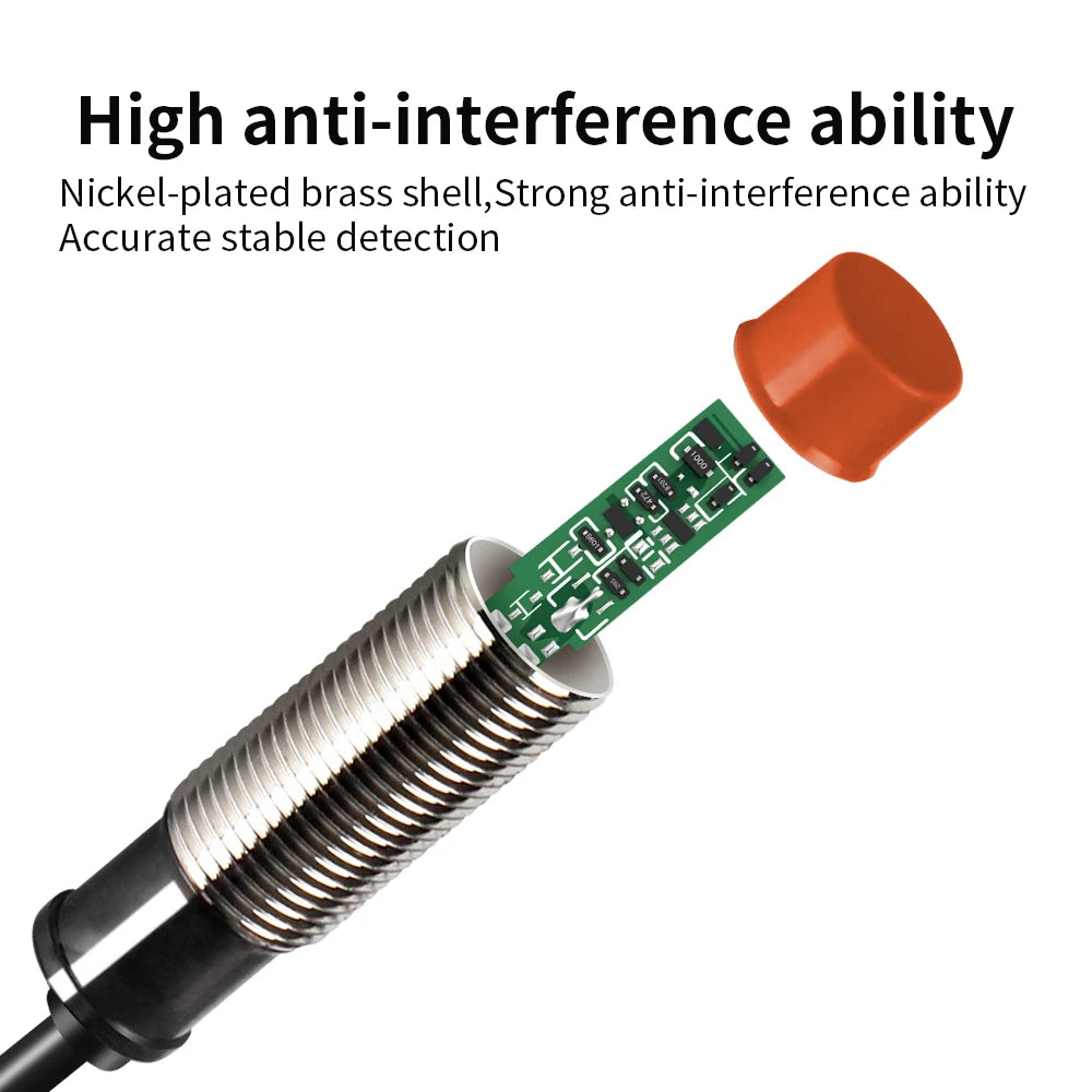 GTRIC PR12-2DN PR12-2DP Inductive Proximity Sensor Switch M12 Flush PR12 Short Type 12-24V DC NPN PNP 2MM Metal Proximity Switch