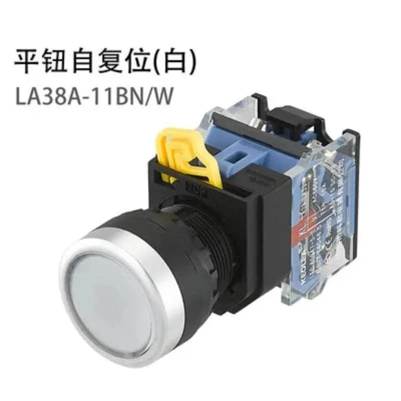 1Pcs 22mm 4 Screw with light button Flat round Panel Cutout LA38-11 LA38-11BN ON-OFF Momentary/Self locking Push button switch - electrical center b2c