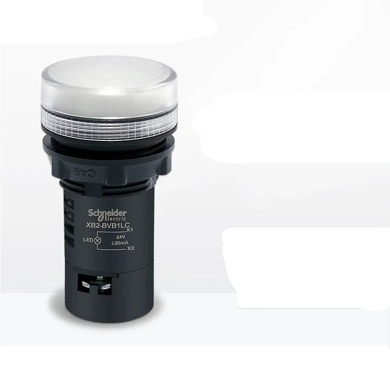 Schneider Indicator Light ,XB2BVB1LC WHITE LED Indicator ,AC/DC 24V 22mm Panel Mount Light, Industrial Signal Lamp 
