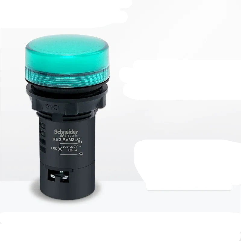 Schneider Indicator Light ,XB2BVM3LC GREEN LED Indicator ,AC 220V 22mm Panel Mount Light, Industrial Signal Lamp 