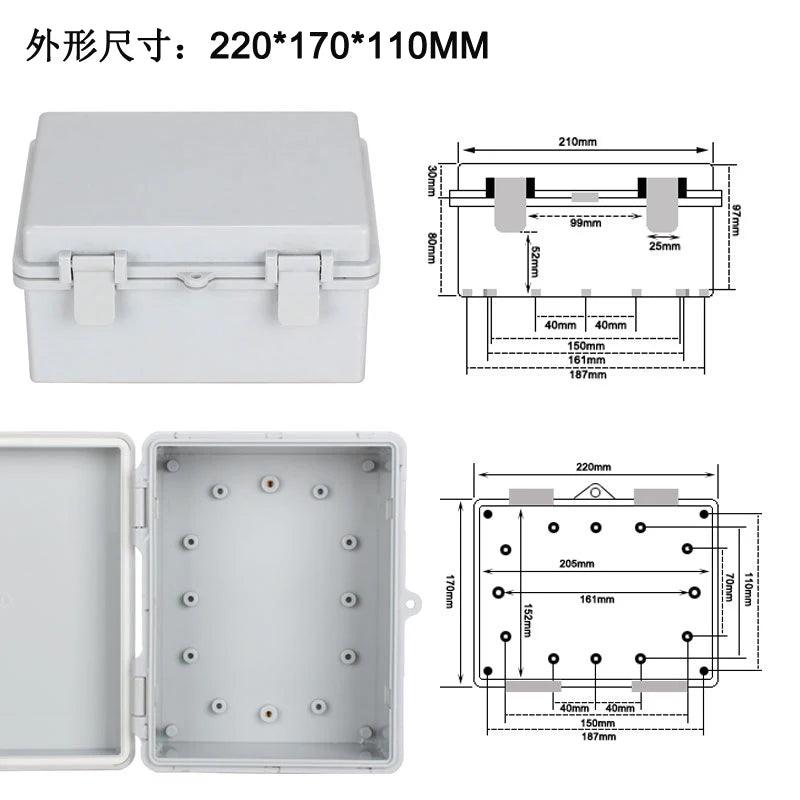 ABS Waterproof Plastic Enclosure With Hasp Electrical Distribution Box Electrical Junction Box Outdoor Sealed Switch Power Case