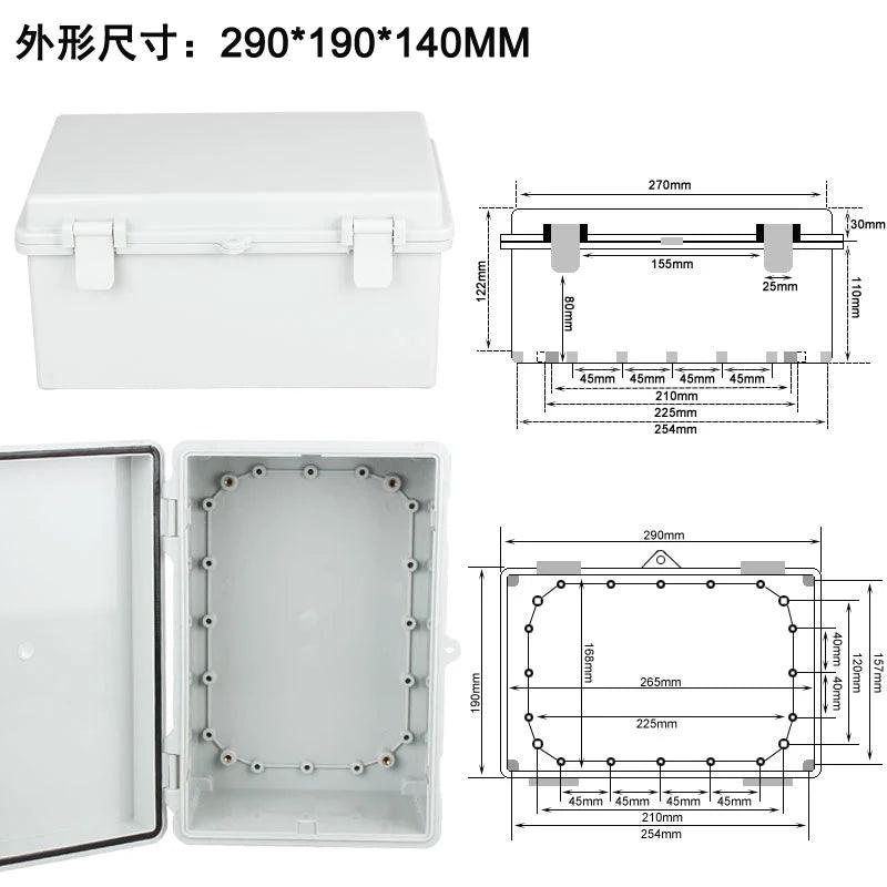 ABS Waterproof Plastic Enclosure With Hasp Electrical Distribution Box Electrical Junction Box Outdoor Sealed Switch Power Case