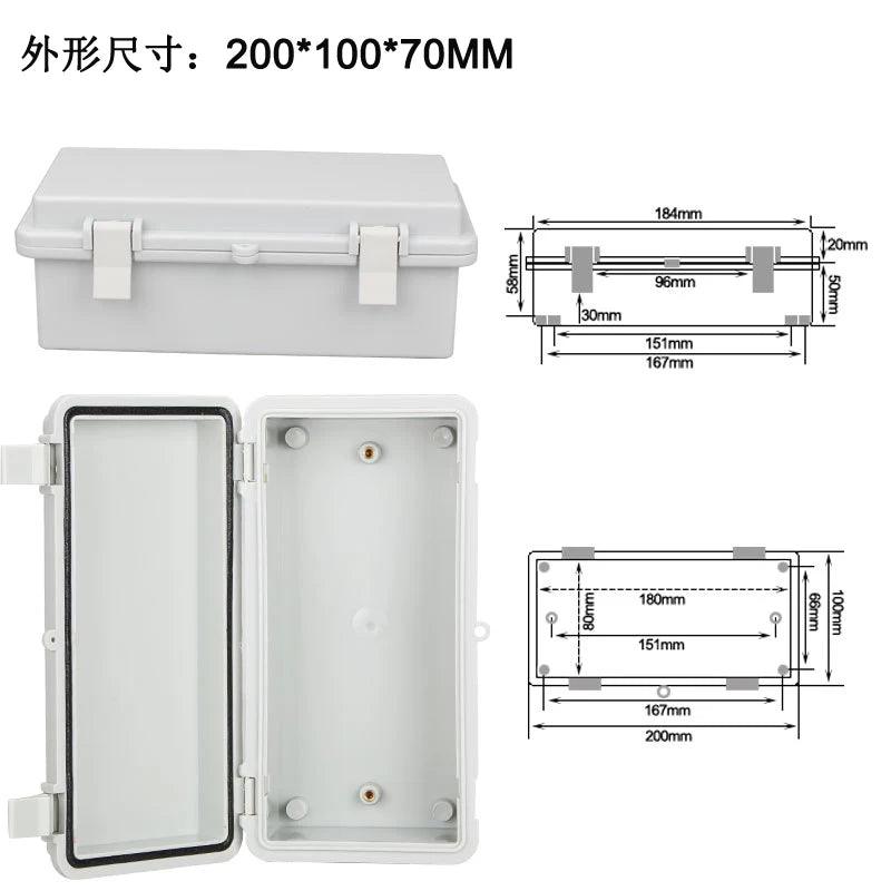 ABS Waterproof Plastic Enclosure With Hasp Electrical Distribution Box Electrical Junction Box Outdoor Sealed Switch Power Case