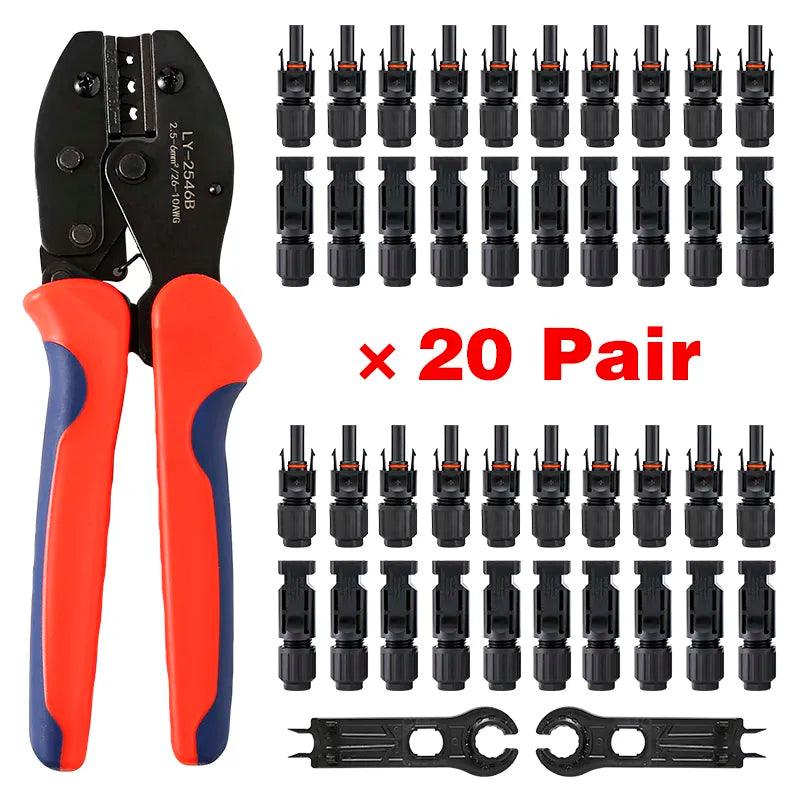 Activity Products 10/20/50 Pairs Solar Connector 1000V30A Solar Panel Branch  PV  Connectors Connect Tool Crimping pliers