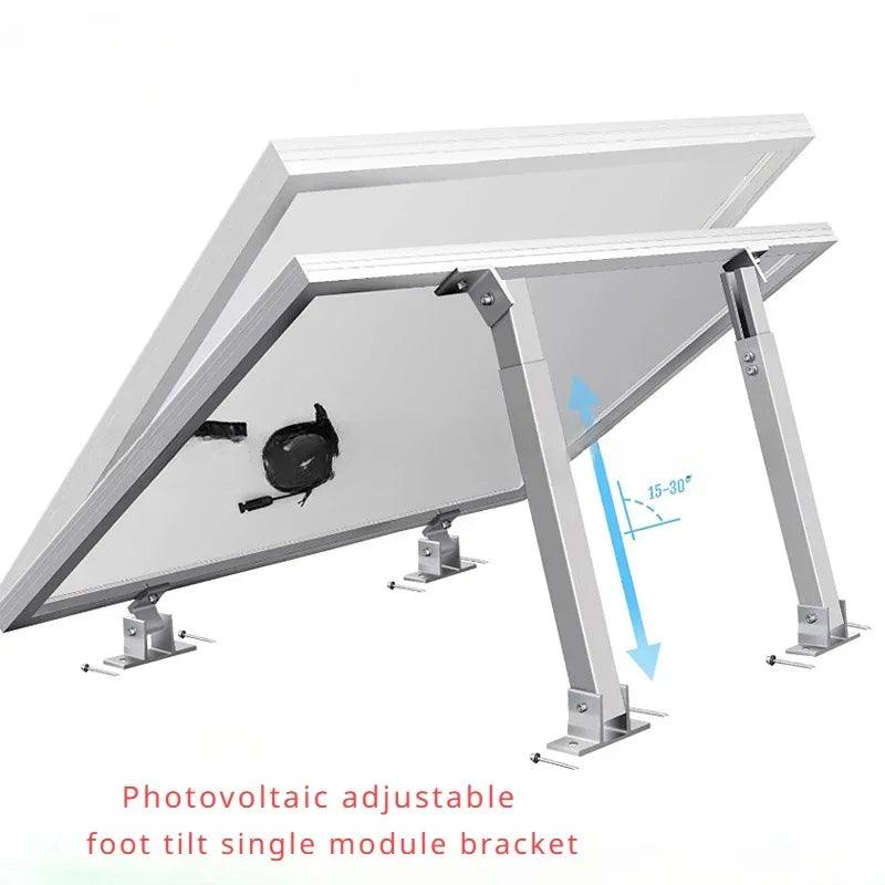 Adjustable Solar Panel Tilt Mount Brackets for 100W-600W Solar Panels 15to60 Degrees RV Roof Flat Surface Aluminum Mounting Set - electrical center b2c