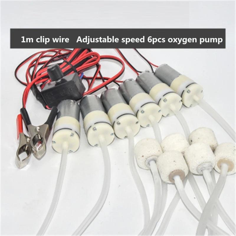 Air Pomp DC 12V Oxygen Pump Electric 370 Motor Mini Pomps Adjust PWM Volume DC12V Fishing Aquarium Car Aerator Fish Tank Pet