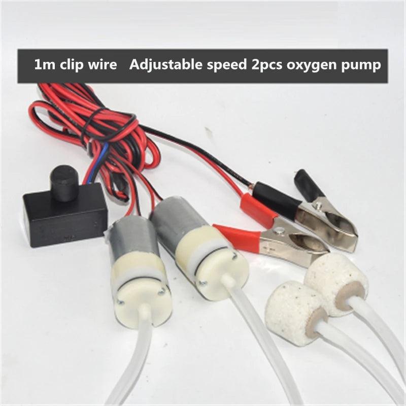 Air Pomp DC 12V Oxygen Pump Electric 370 Motor Mini Pomps Adjust PWM Volume DC12V Fishing Aquarium Car Aerator Fish Tank Pet