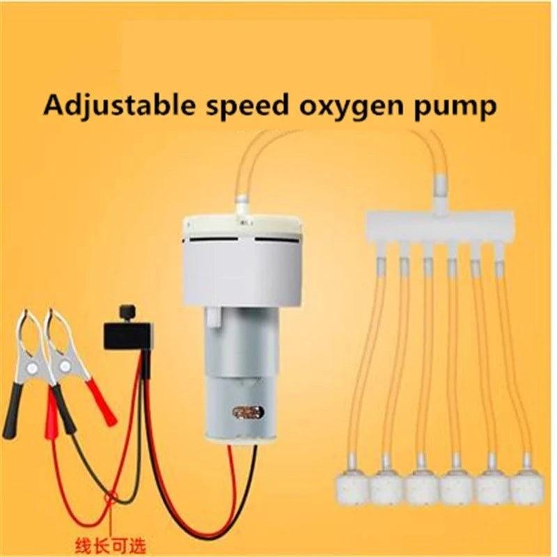 Air Pomp DC 3V-12V Oxygen Pump PWM Adjust Air Volume Portable For Outdoor Fishing Aquarium Car Aerator Fish Tank Electric Motor