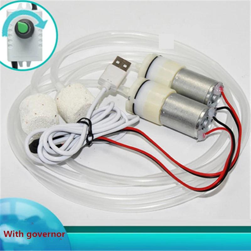 Air Pomp USB Power Bank DC 5V 6V Oxygen Pump PWM Adjust Volume Portable For Outdoor Fishing Aquarium Pumps Aerator Fish Tank