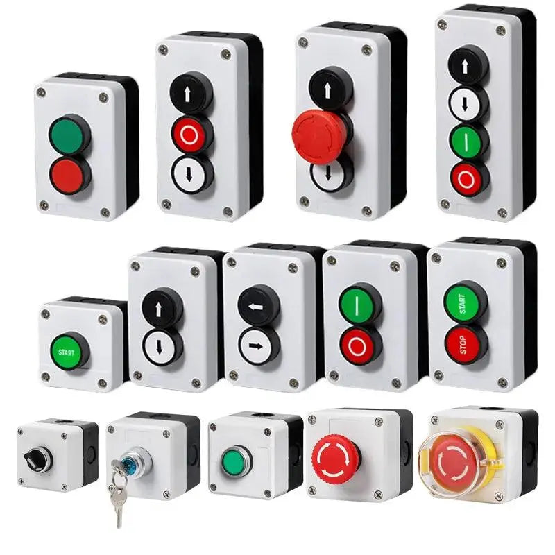 arrow symbol indicating start and stop self-recovery waterproof button switch emergency stop industrial hand-held control box - electrical center b2c