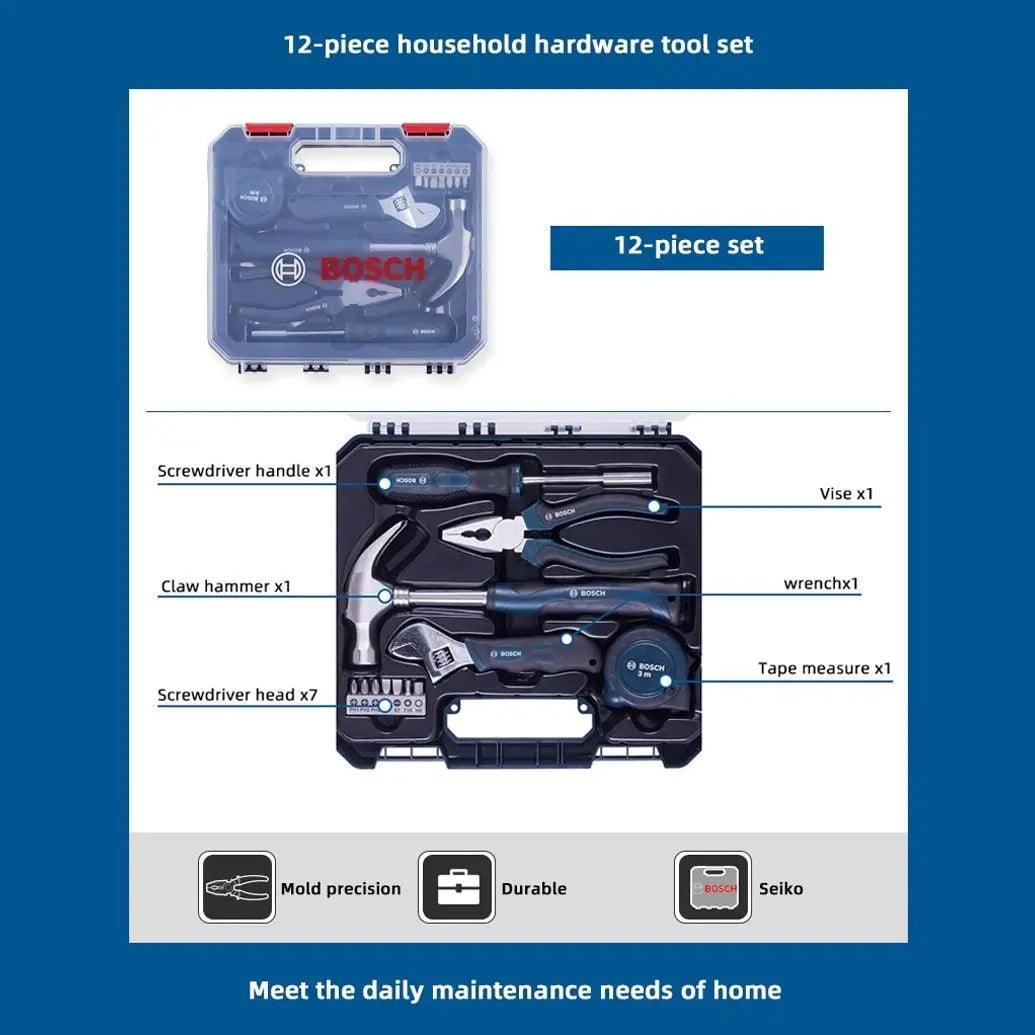 BOSCH- 12-piece Household Multi-function Hardware Toolbox Manual - electrical center b2c