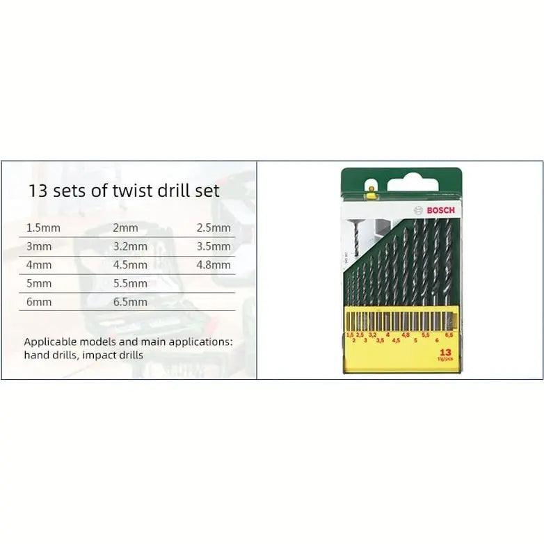 BOSCH- 13 Twist Drill Set 1.5-6.5mm Metal Drilling| 13pcs/set - electrical center b2c